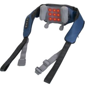 Electric Neck Shoulder Massager with Infrared Light Heating 3 Massage Modes Speeds Kneading Grasping Shiatsu Massage Pillow For Back Arms Thighs